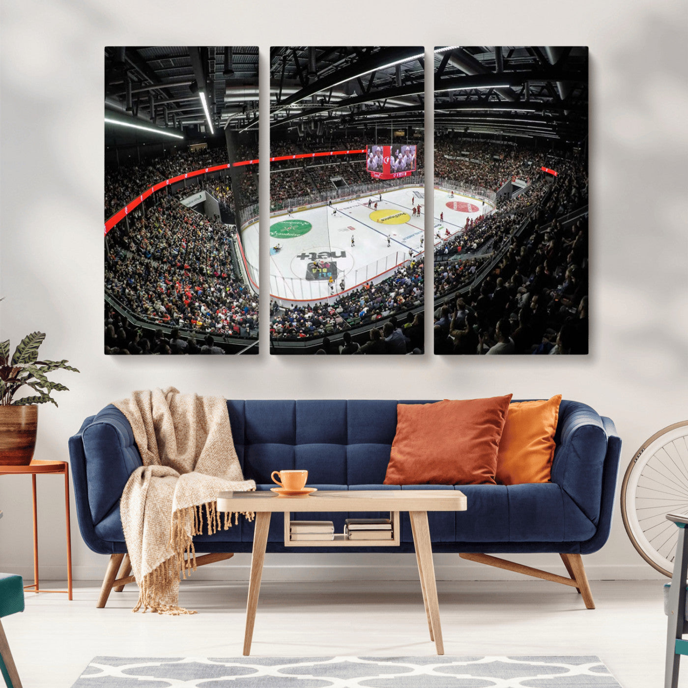 MGV-CV-48X32-3P - Vaudoise Lausanne Ice Hockey Arena Stadium Wall Art Canvas, Vaudoise Lausanne Ice Hockey Canvas