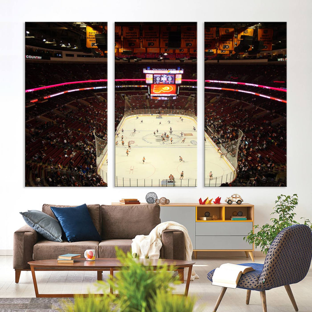 Wachovia Center Priort of Lyers Game Ice Hockey Stadium Wall Art Canvas Print