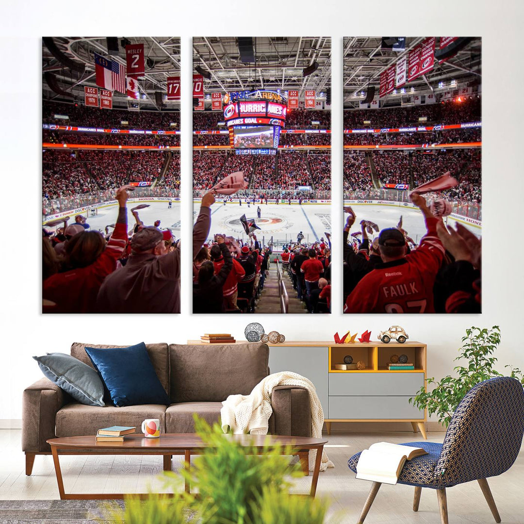 Carolina Hurricanes Ice Hockey Stadium Wall Art Canvas Print