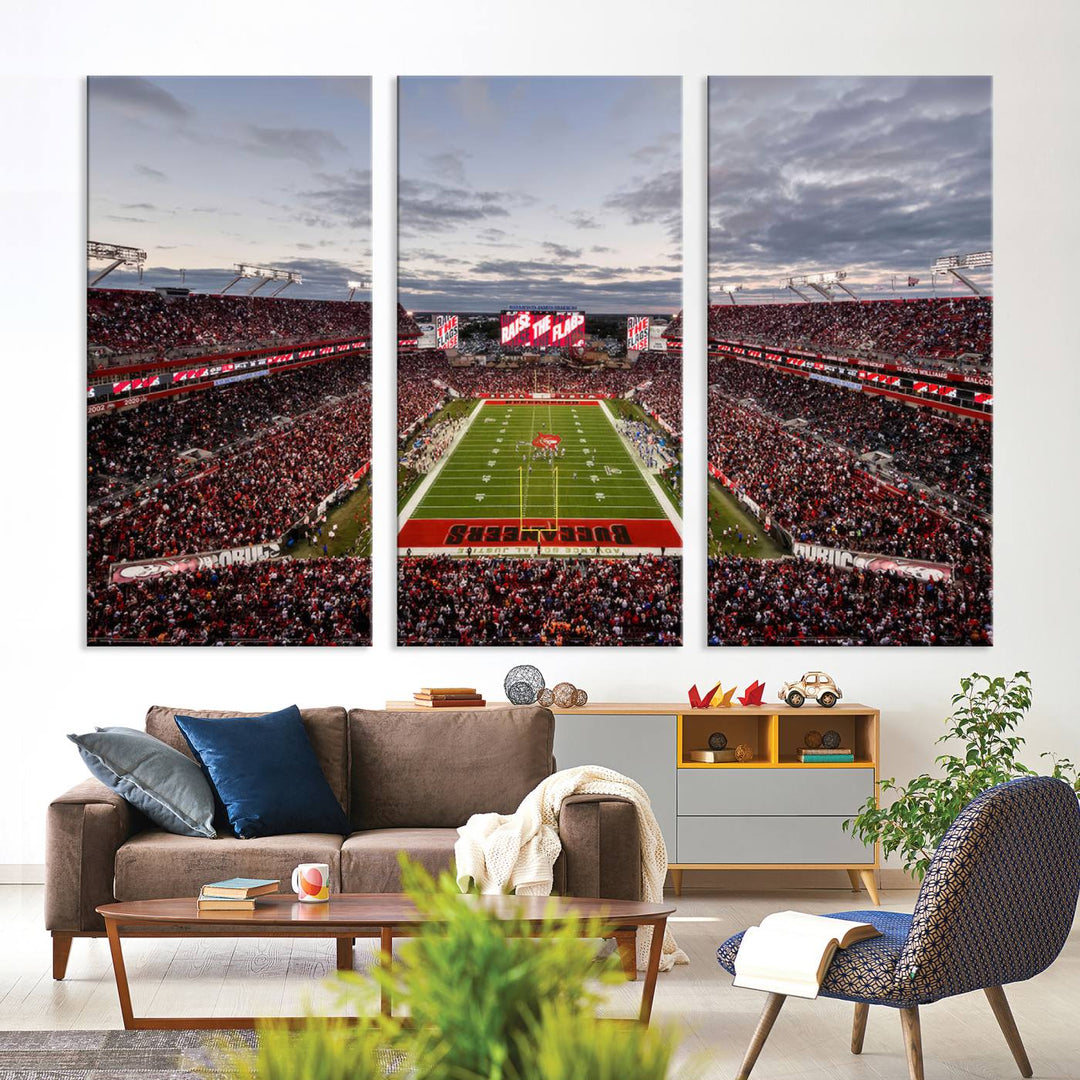 Florida Tampa Raymond James Stadium Wall Art Canvas Print - NFL Football Stadium Print