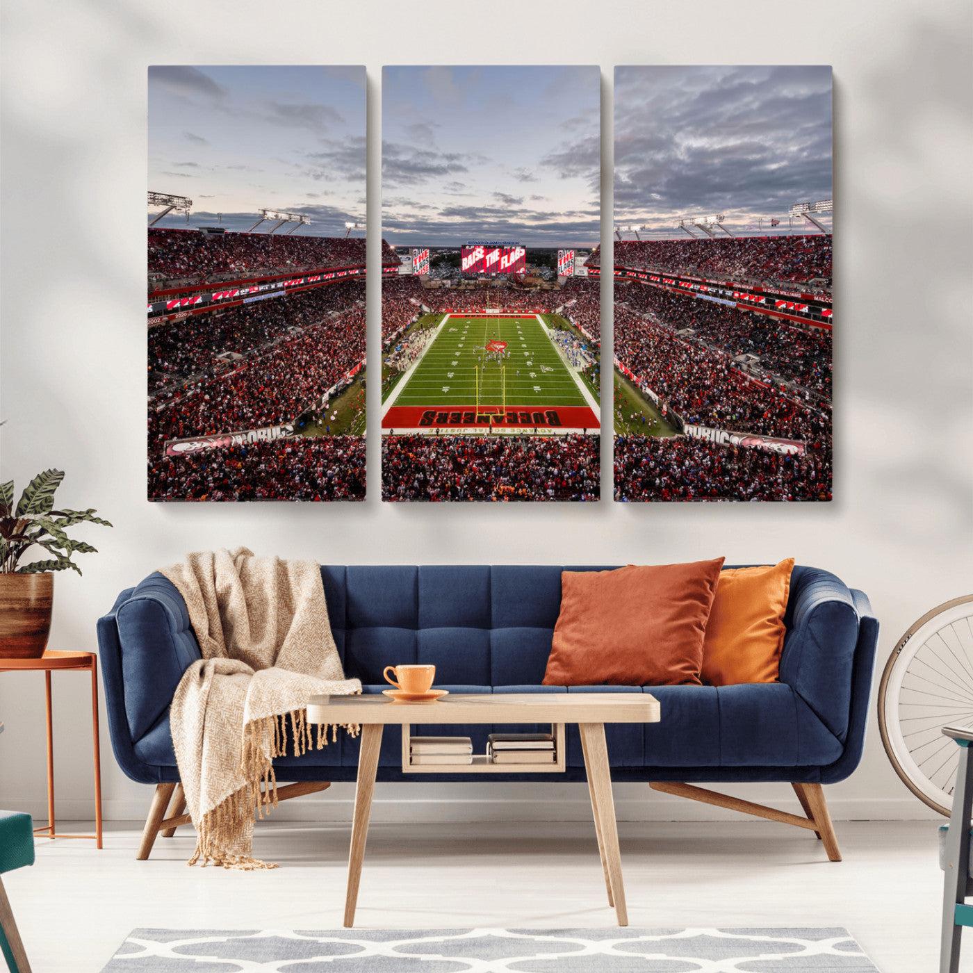 MGV-CV-48X32-3P - Florida Tampa Raymond James Stadium Wall Art Canvas Print - NFL Football Stadium Print Canvas