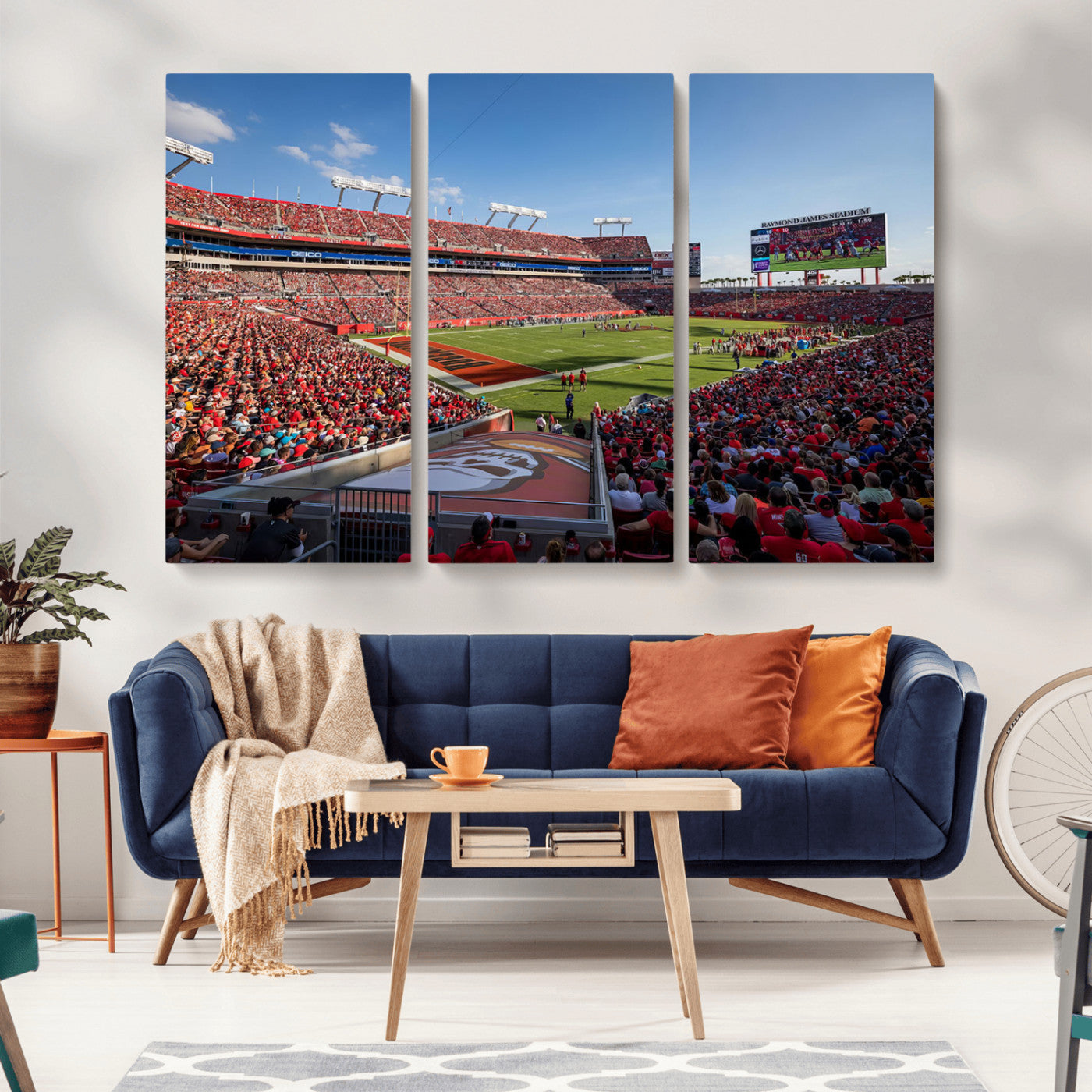 MGV-CV-48X32-3P - Florida Tampa Raymond James Stadium Wall Art Canvas Print - NFL Football Stadium Print