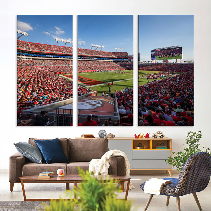 Florida Tampa Raymond James Stadium Wall Art Canvas Print - NFL Football Stadium Print