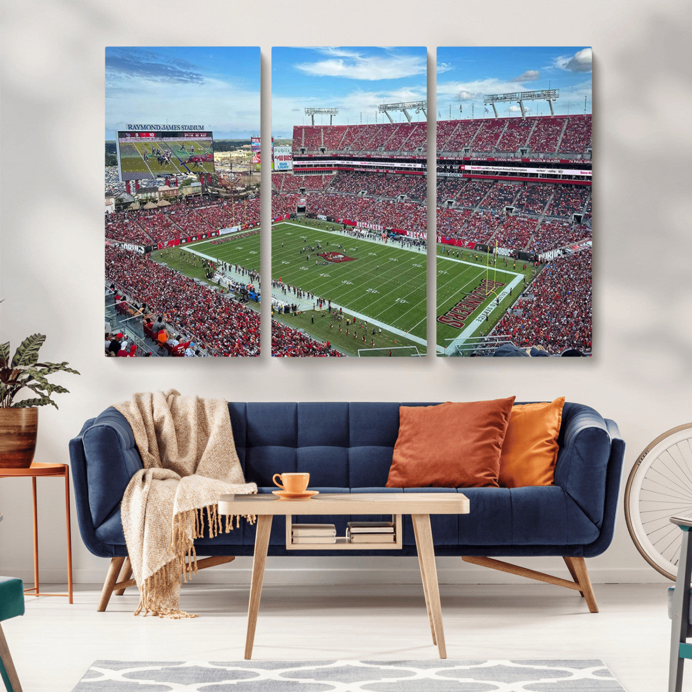 MGV-CV-48X32-3P - Florida Tampa Raymond James Stadium Wall Art Canvas Print - NFL Football Stadium Print Canvas