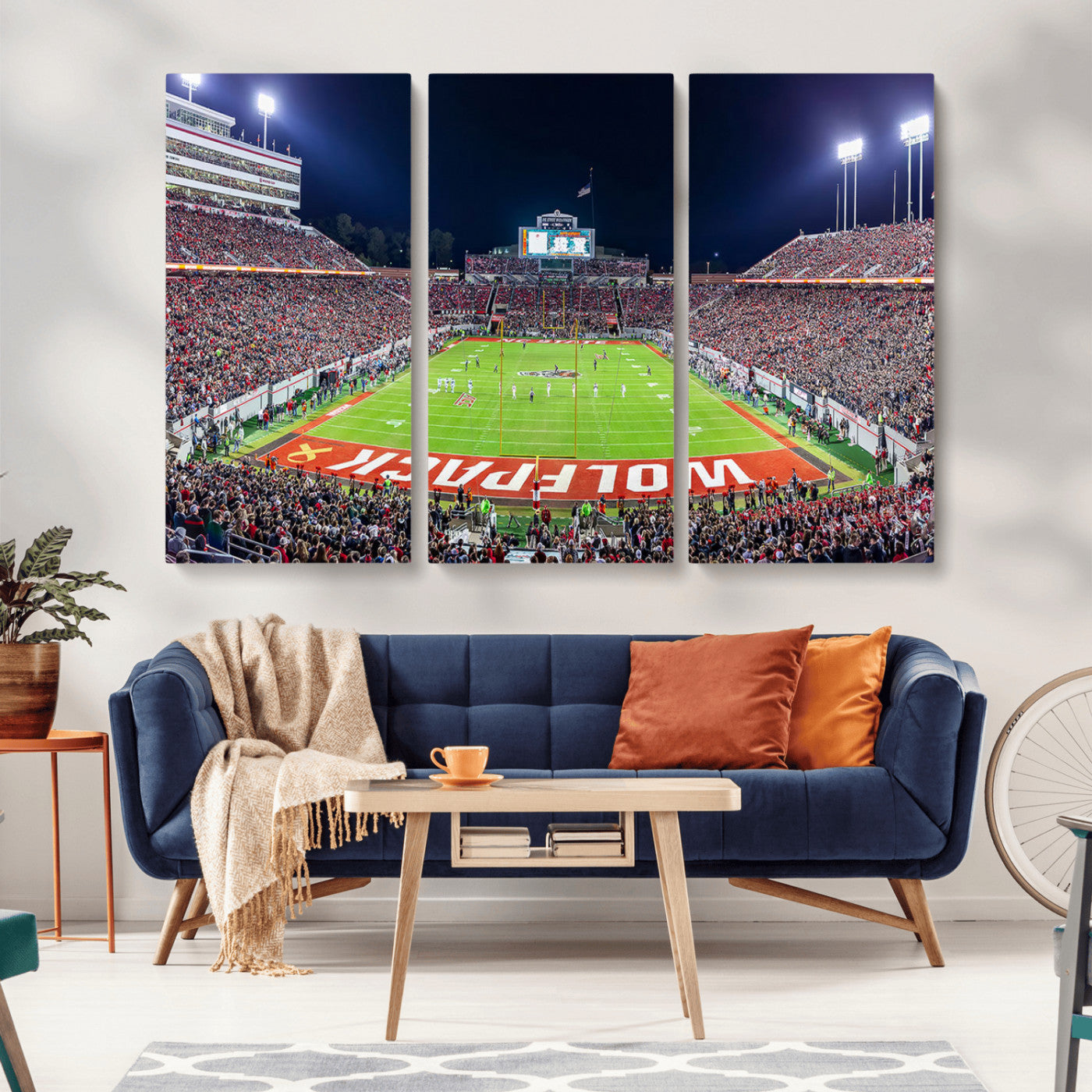 MGV-CV-48X32-3P - NC State Wolfpack Canvas Print - Raleigh Carter-Finley Stadium Wall Art, Football Team Canvas Print