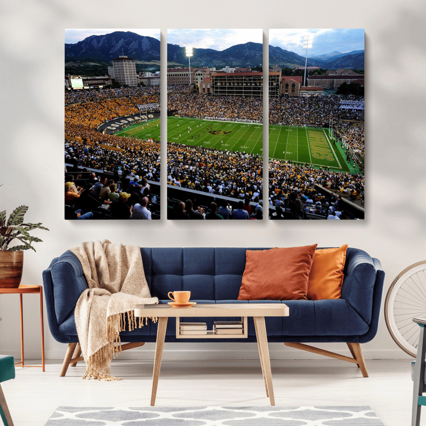 MGV-CV-48X32-3P - Colorado Buffaloes Canvas Print - Boulder Folsom Field Stadium Wall Art Canvas Print, Football Print