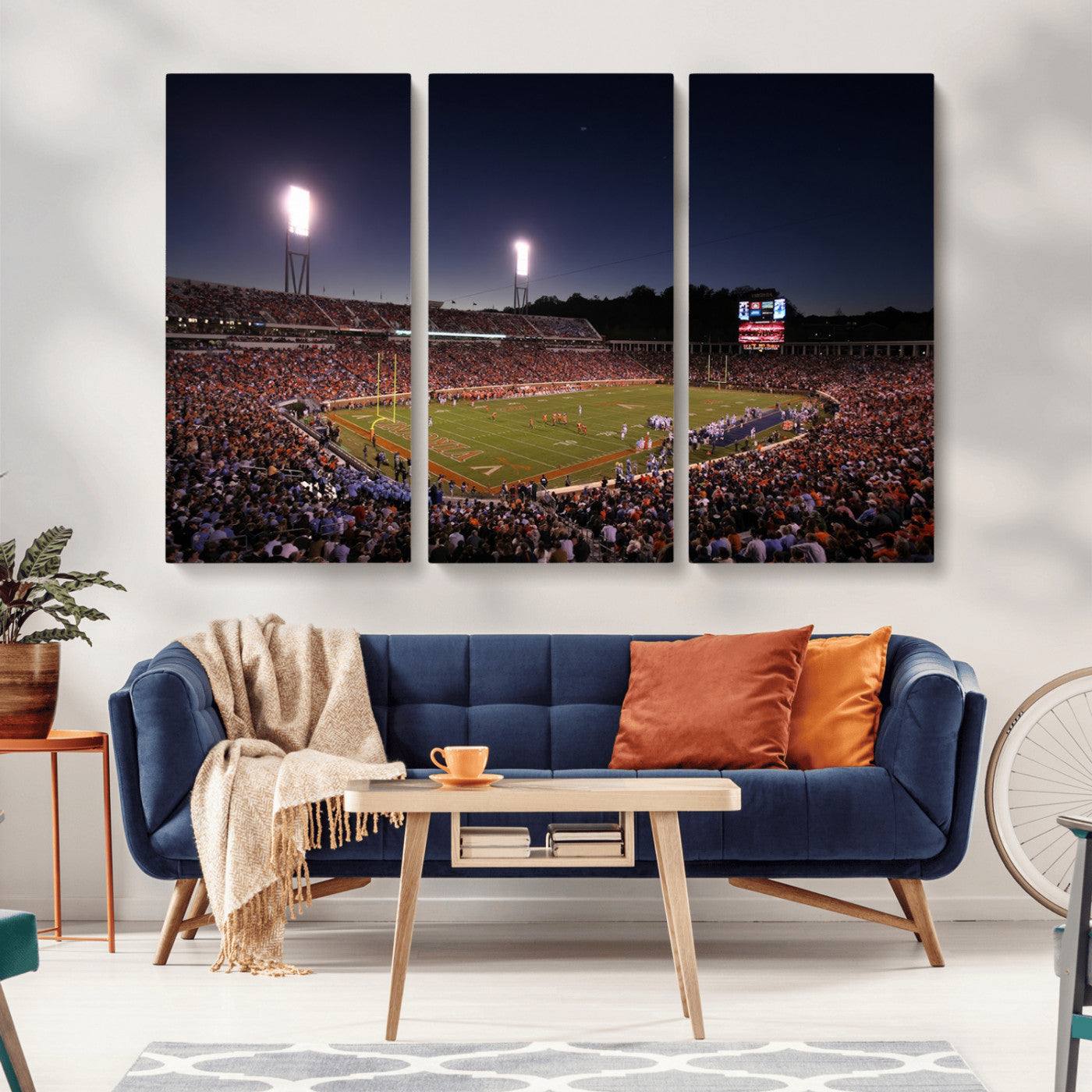 MGV-CV-48X32-3P - Virginia Cavaliers Football Team Print - Charlottesville Scott Stadium Canvas Print Wall Art