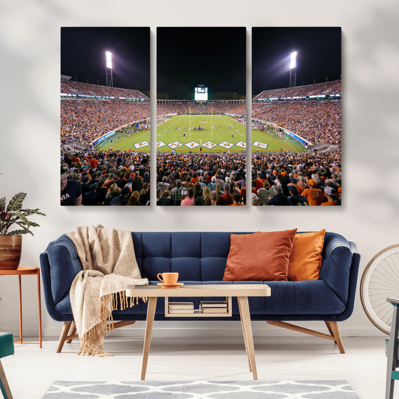 MGV-CV-48X32-3P - Virginia Cavaliers Football Team Print - Charlottesville Scott Stadium Wall Art Canvas Print