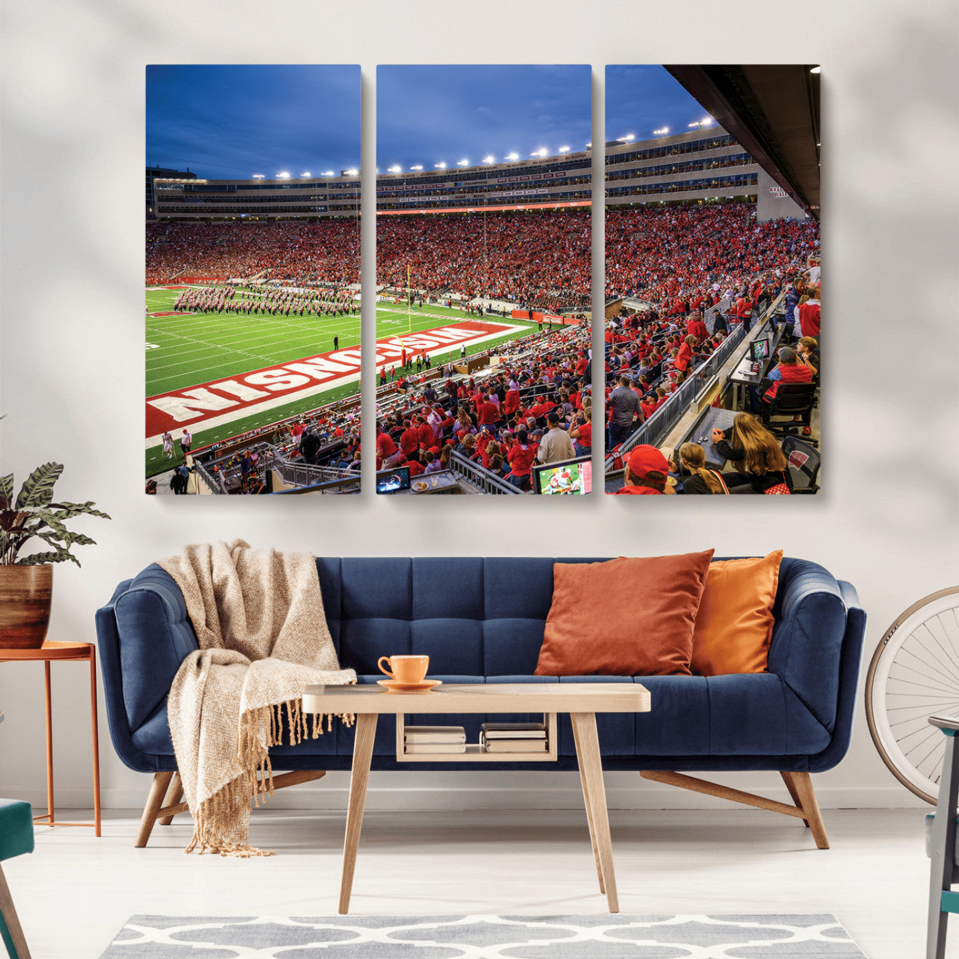 MGV-CV-48X32-3P - Wisconsin Badgers Football Team Print - Madison Camp Randall Stadium Wall Art, Wisconsin Badgers