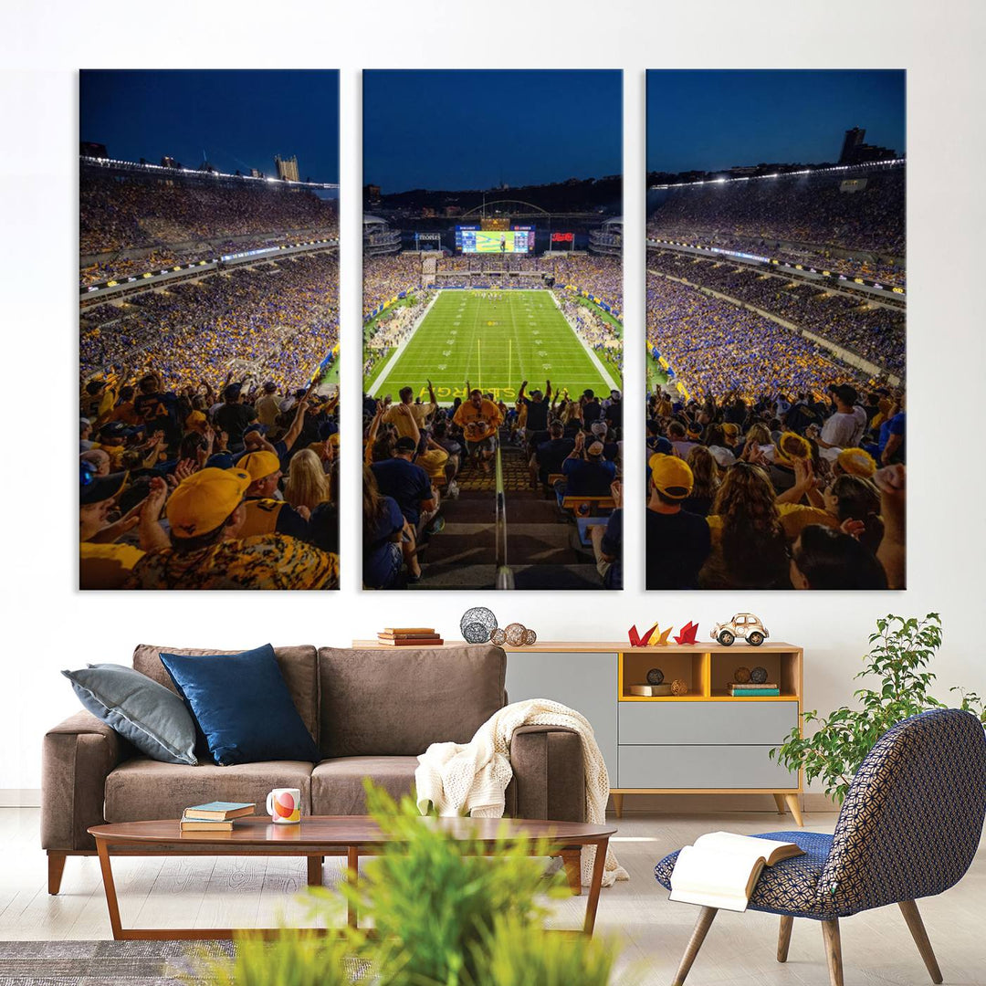 Pittsburgh Panthers Football Team Print - Pittsburgh Acrisure Stadium Wall Art Canvas Print