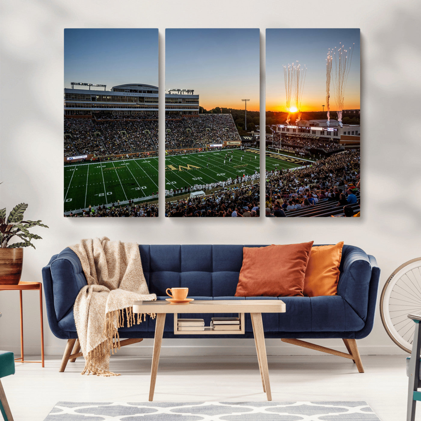 MGV-CV-48X32-3P - Demon Deacons Football Team Print Canvas- Winston-Salem Allegacy Federal Credit Union Stadium Wall