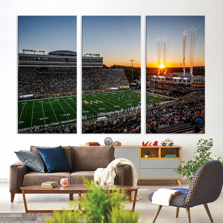 Demon Deacons Football Team Print - Winston-Salem Allegacy Federal Credit Union Stadium Wall Art Canvas Print