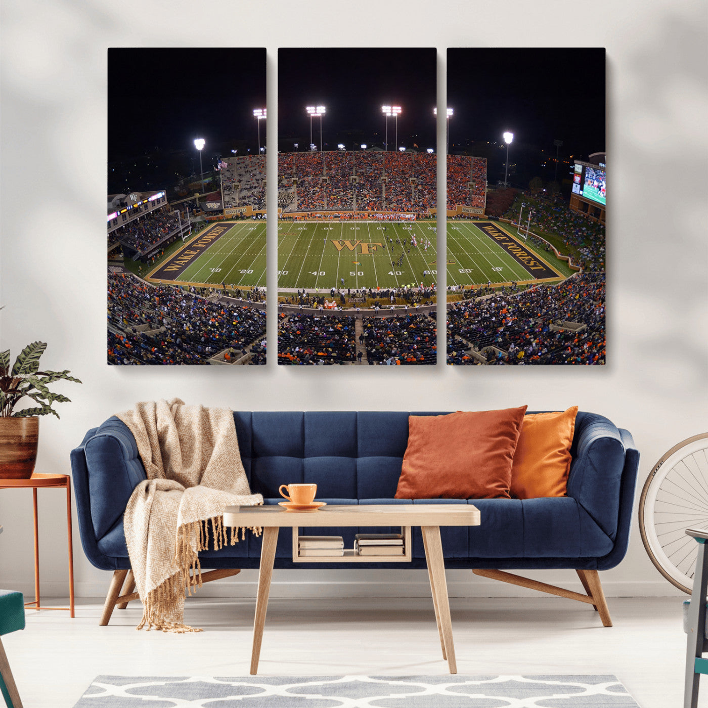 MGV-CV-48X32-3P - Demon Deacons Print Canvas, Football Team Print - Winston-Salem Allegacy Federal Credit Union