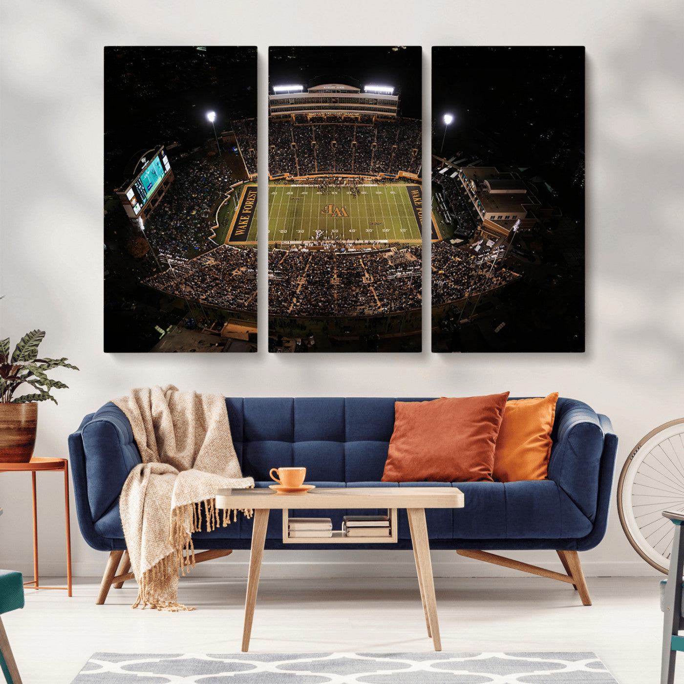 MGV-CV-48X32-3P - Wake Forest University Demon Deacons Canvas Printi, Football Team Print - Winston-Salem Allegacy