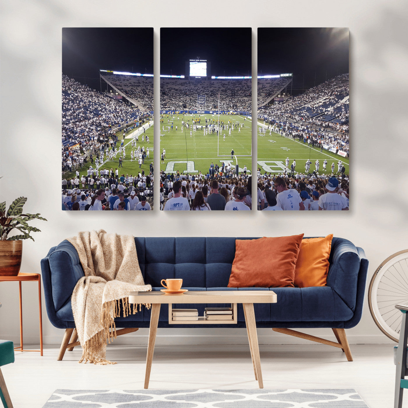 MGV-CV-48X32-3P - Brigham Young University Cougars Football Print Canvas - Provo LaVell Edwards Stadium Wall Art