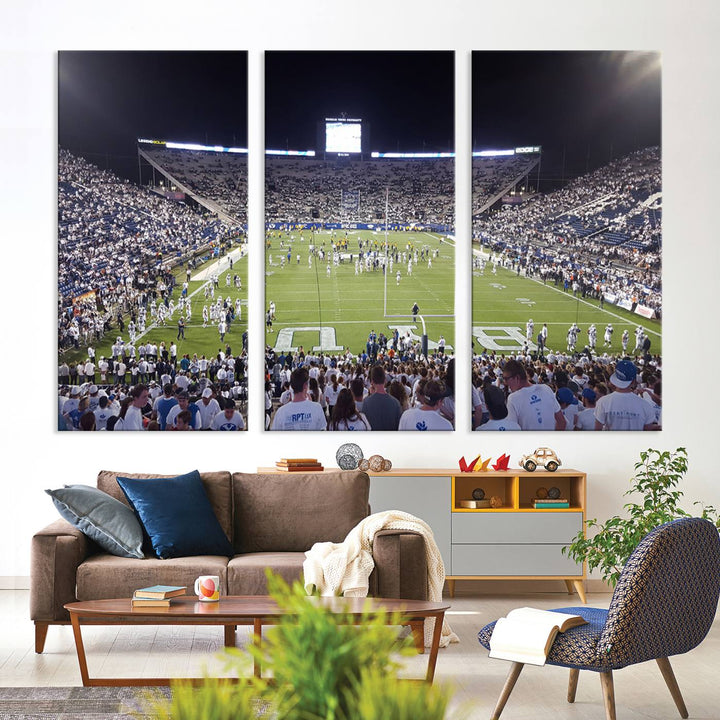 Brigham Young University Cougars Football Team Print - Provo LaVell Edwards Stadium Wall Art Canvas Print.