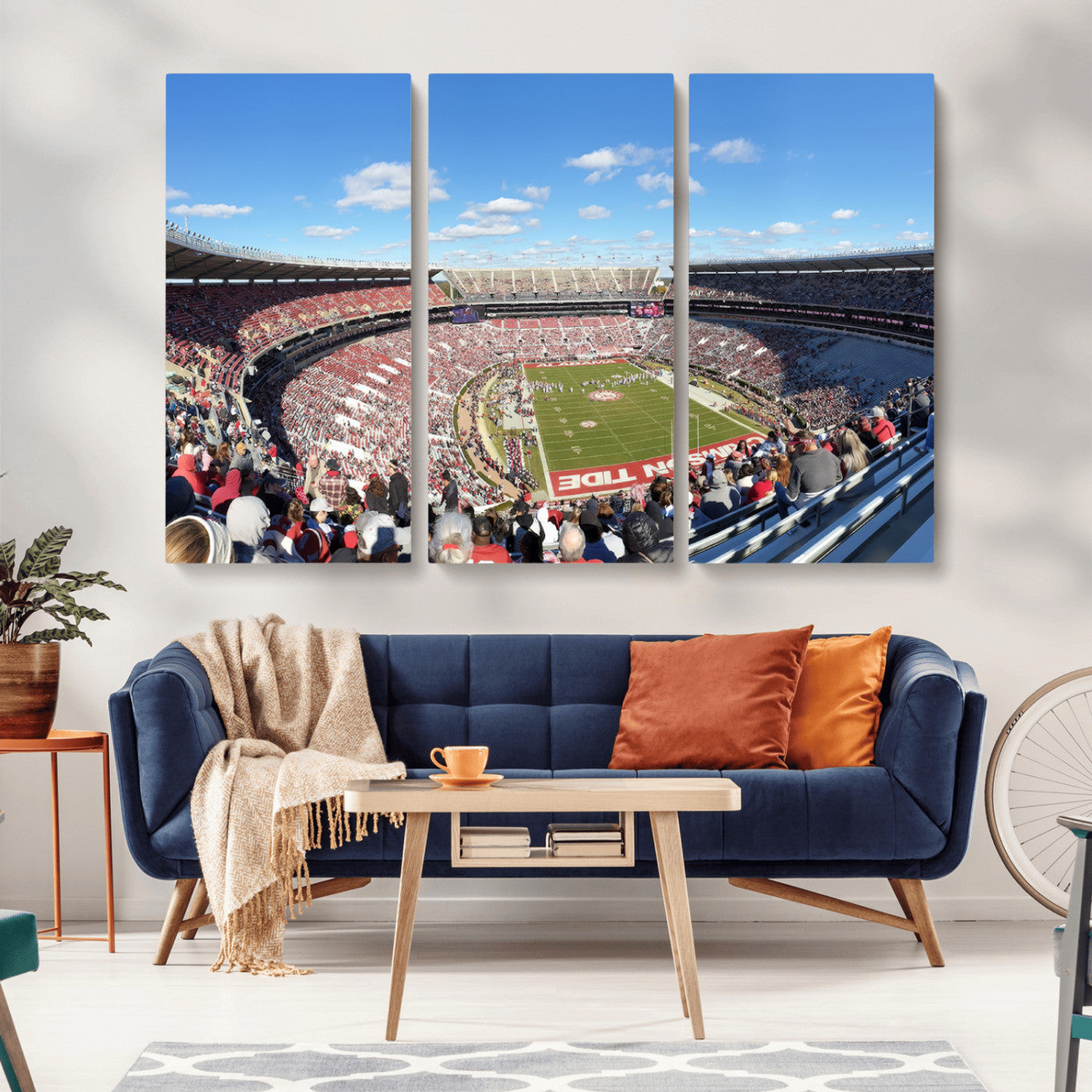 MGV-CV-48X32-3P - University of Alabama Crimson Tide Print Wall Art - Tuscaloosa Bryant-Denny Stadium Wall Art Canvas