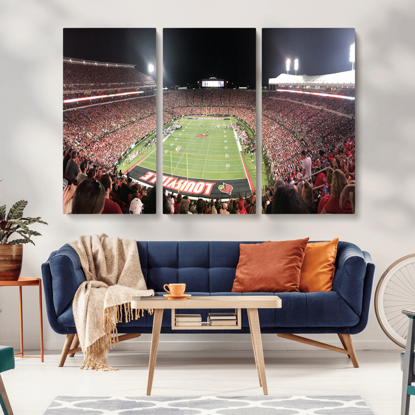 MGV-CV-48X32-3P - University of Louisville Cardinals Football Team Print - Louisville Cardinal Stadium Wall Art Canvas