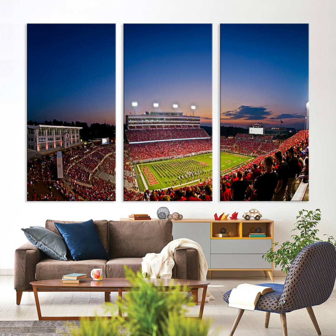 Wolfpack Football Team Print - Raleigh Carter-Finley Stadium Wall Art Canvas Print