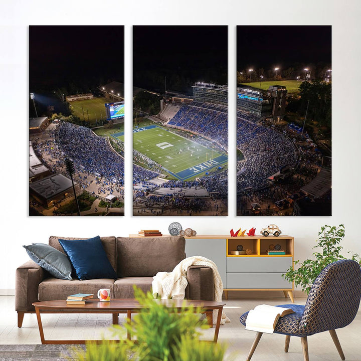 Duke University Blue Devils Football Team Print - Durham Wallace Wade Stadium Wall Art Canvas Print