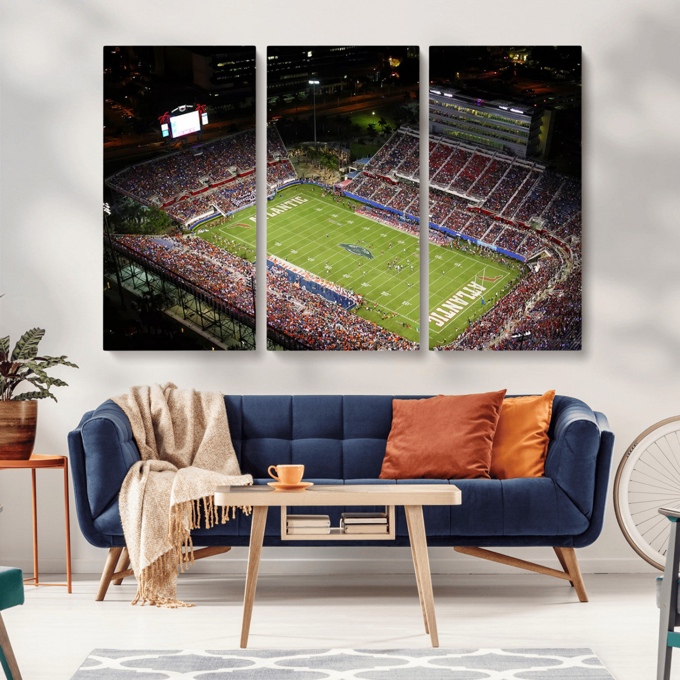 MGV-CV-48X32-3P - Florida Atlantic University Owls Canvas Print, Football Team Print - Boca Raton FAU Stadium Wall Art