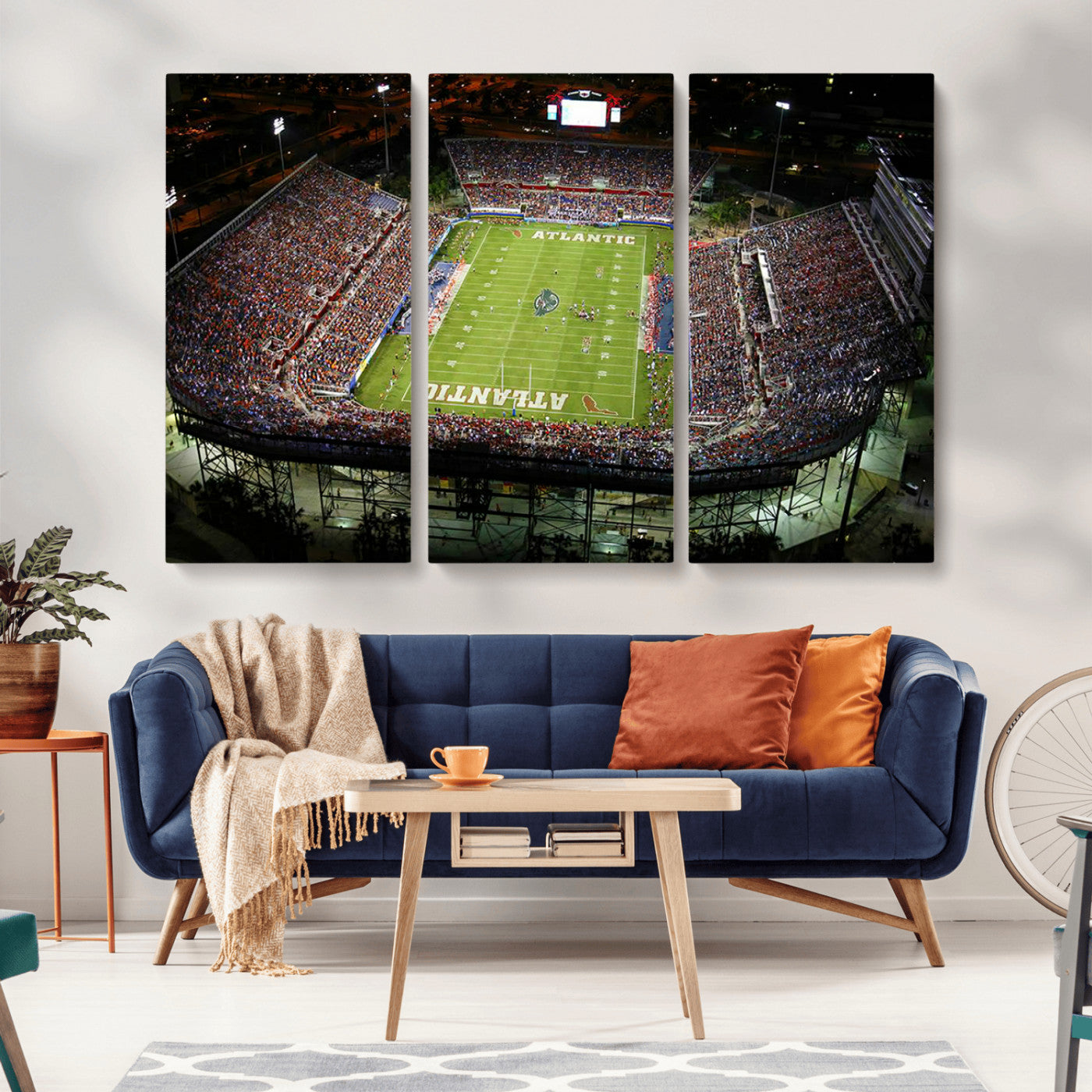 MGV-CV-48X32-3P - Florida Atlantic University Owls Football Team Print - Boca Raton FAU Stadium Wall Art Canvas Print