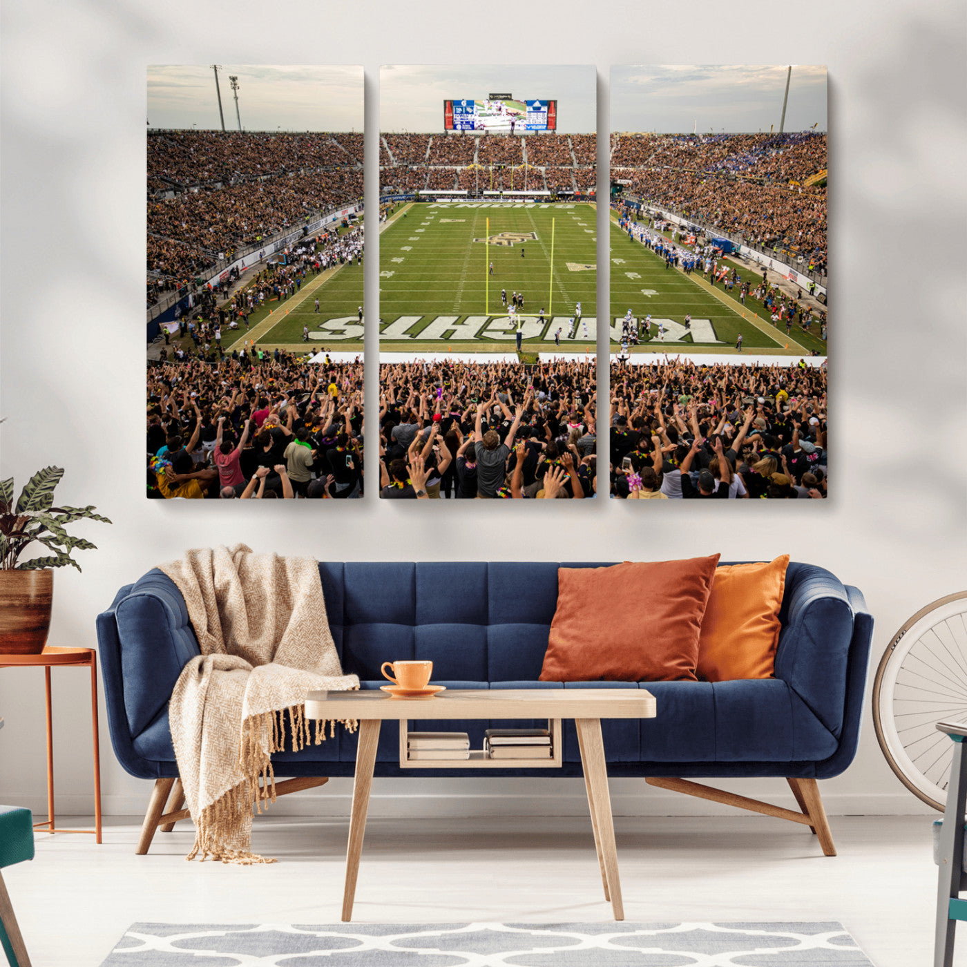 MGV-CV-48X32-3P - UCF Knights Football Team Print - Orlando FBC Mortgage Stadium Canvas Print