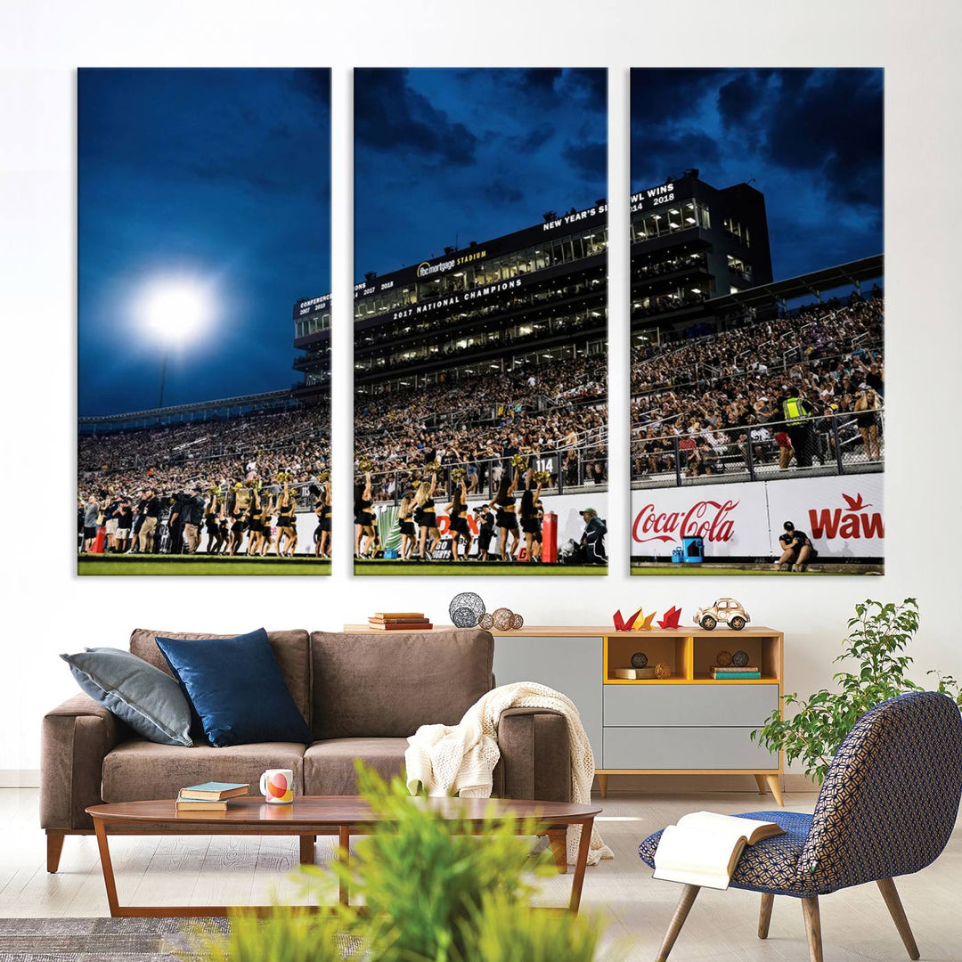 UCF Knights Football Team Print - Orlando FBC Mortgage Stadium Wall Art Canvas Print