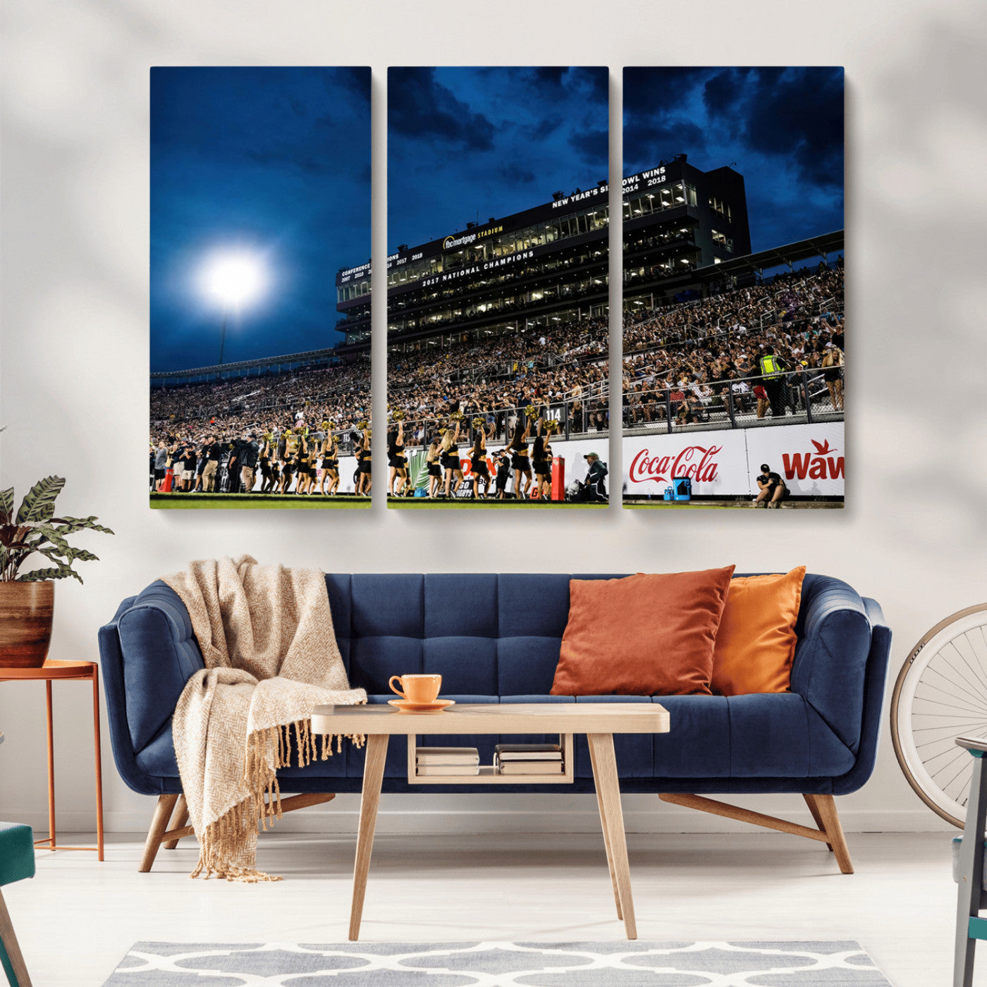 MGV-CV-48X32-3P - UCF Knights Football Team Print - Orlando FBC Mortgage Stadium Wall Art Canvas Print