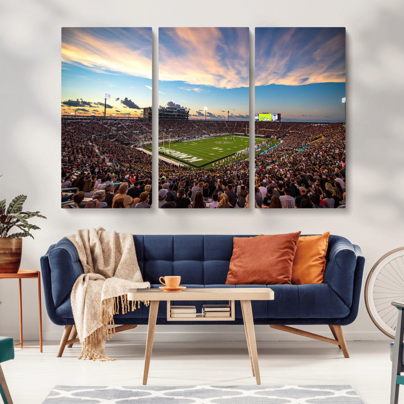 MGV-CV-48X32-3P - UCF Knights Football Team Print - Orlando FBC Mortgage Stadium Wall Art Canvas Print