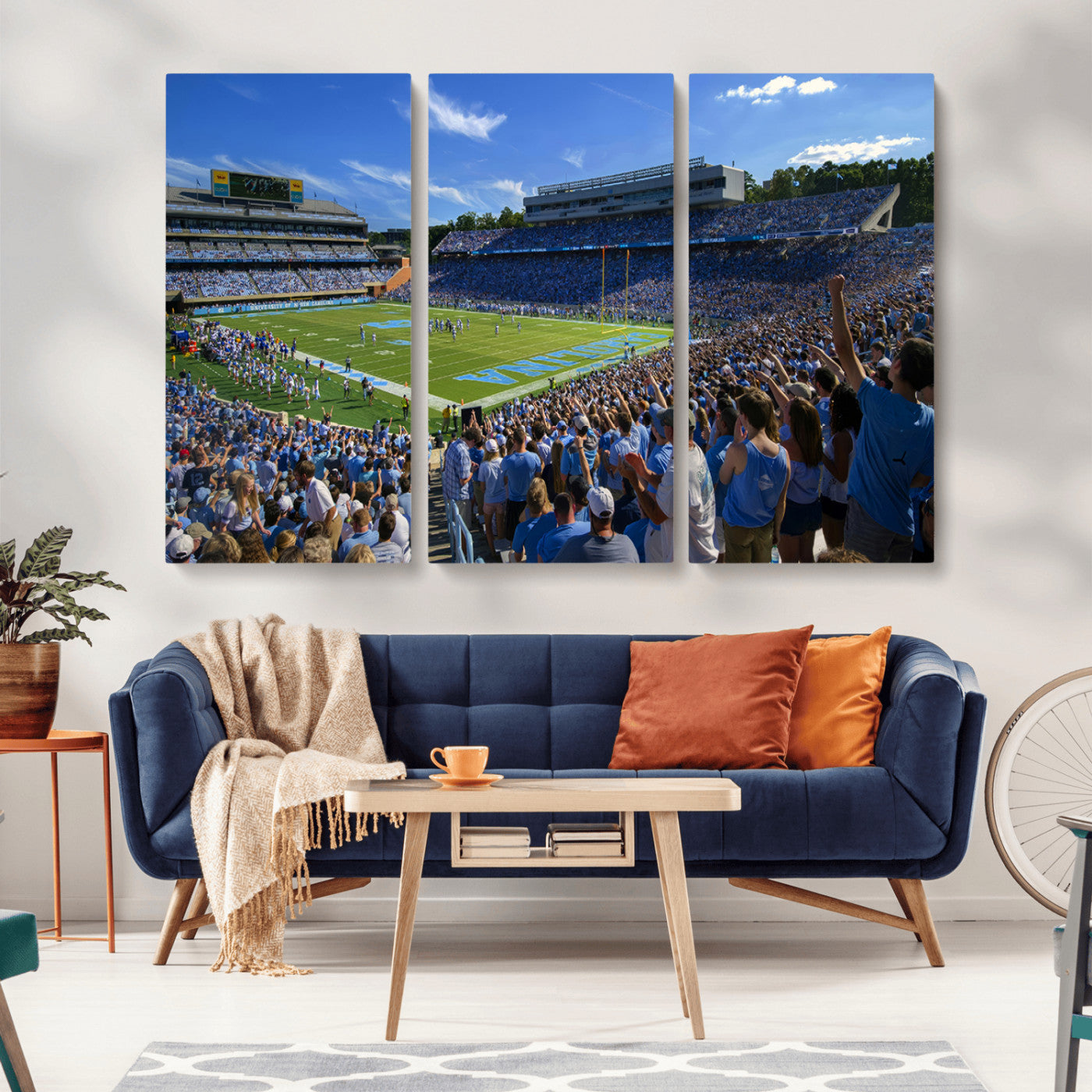 MGV-CV-48X32-3P - University of North Carolina Tar Heels Team Canvas Print - Chapel Hill Kenan Memorial Stadium Wall