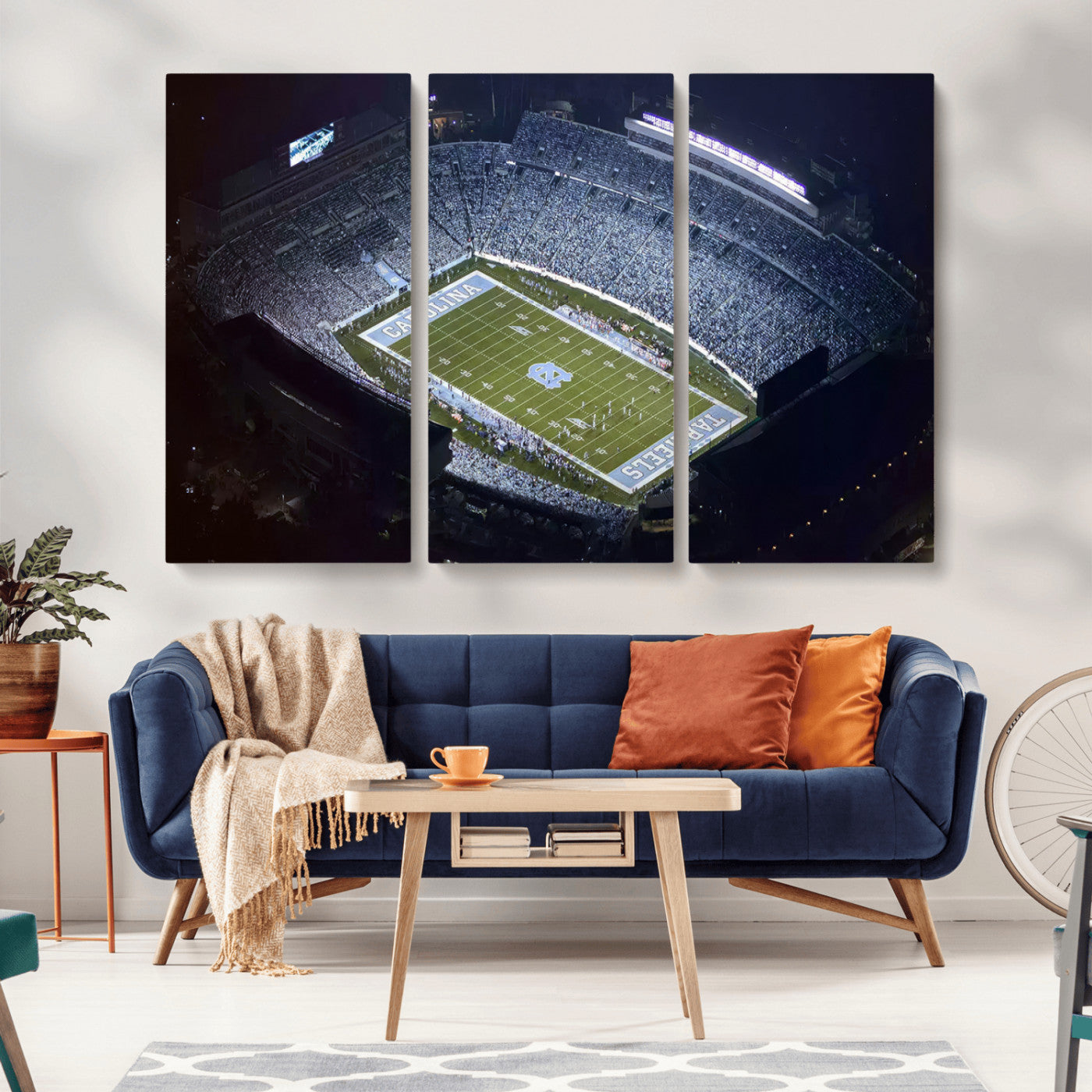 MGV-CV-48X32-3P - University of North Carolina Tar Heels Football Team Print - Chapel Hill Kenan Memorial Stadium