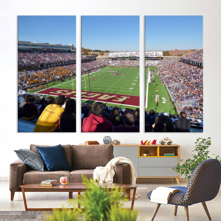 Boston College Eagles Football Team Print - Boston Alumni Stadium Wall Art Canvas Print