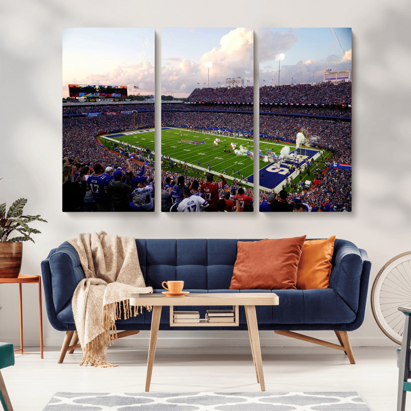MGV-CV-48X32-3P - Buffalo Bills Football Team Print - Buffalo Highmark Stadium Wall Art Canvas Print