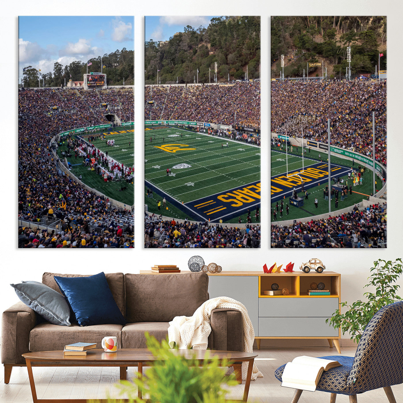 38054-MGV-CV-36X24-University of California Golden Bears Football Team Print - Berkeley California Memorial Stadium Art Canvas Print
