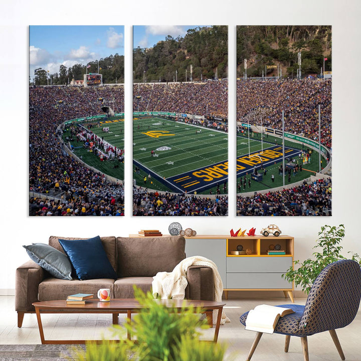 University of California Golden Bears Football Team Print - Berkeley California Memorial Stadium Wall Art Canvas Print