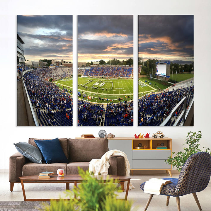 Duke University Blue Devils Football Team Print - Durham Wallace Wade Stadium Wall Art Canvas Print