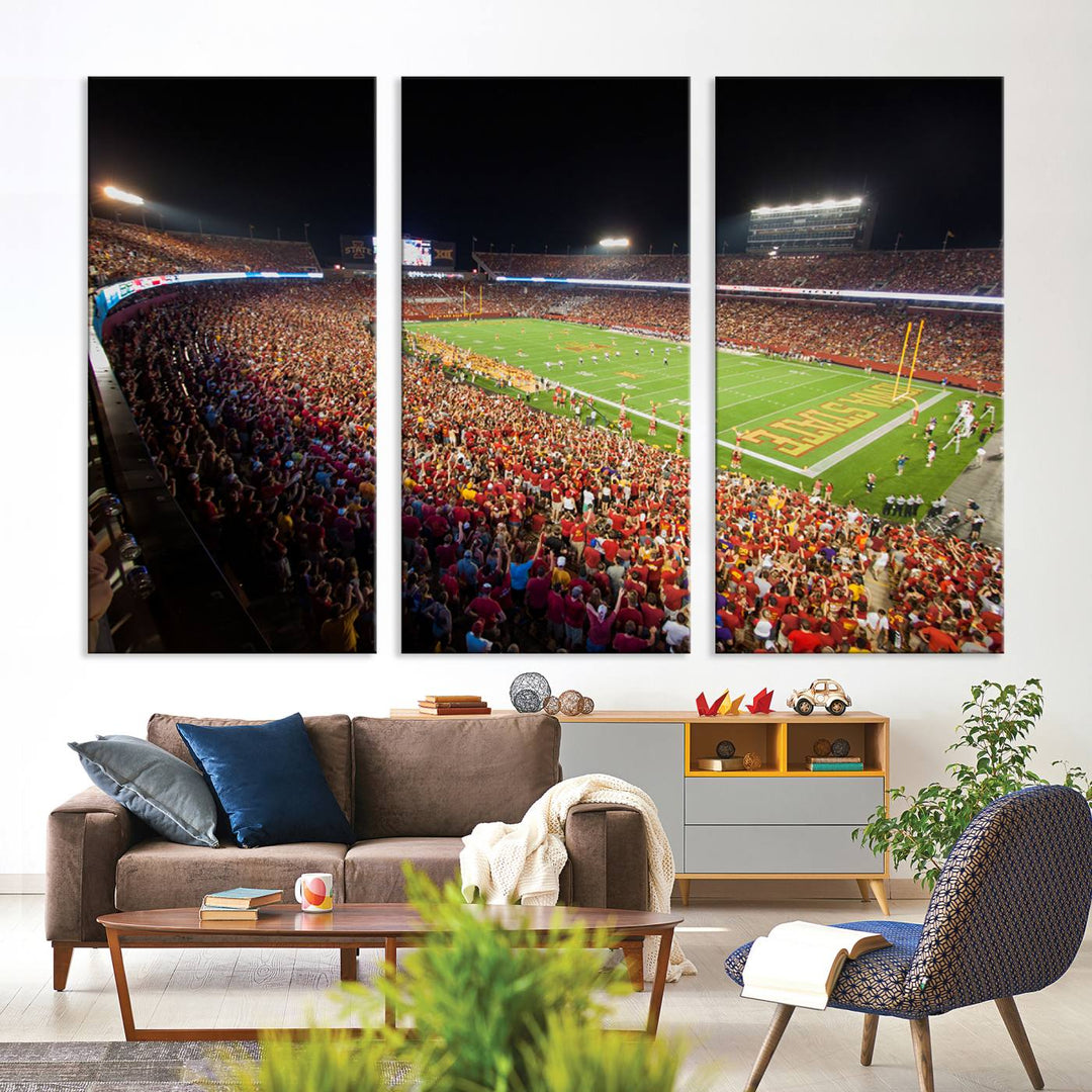 Iowa State University Cyclones Football Team Print - Ames Jack Trice Stadium Wall Art Canvas Print