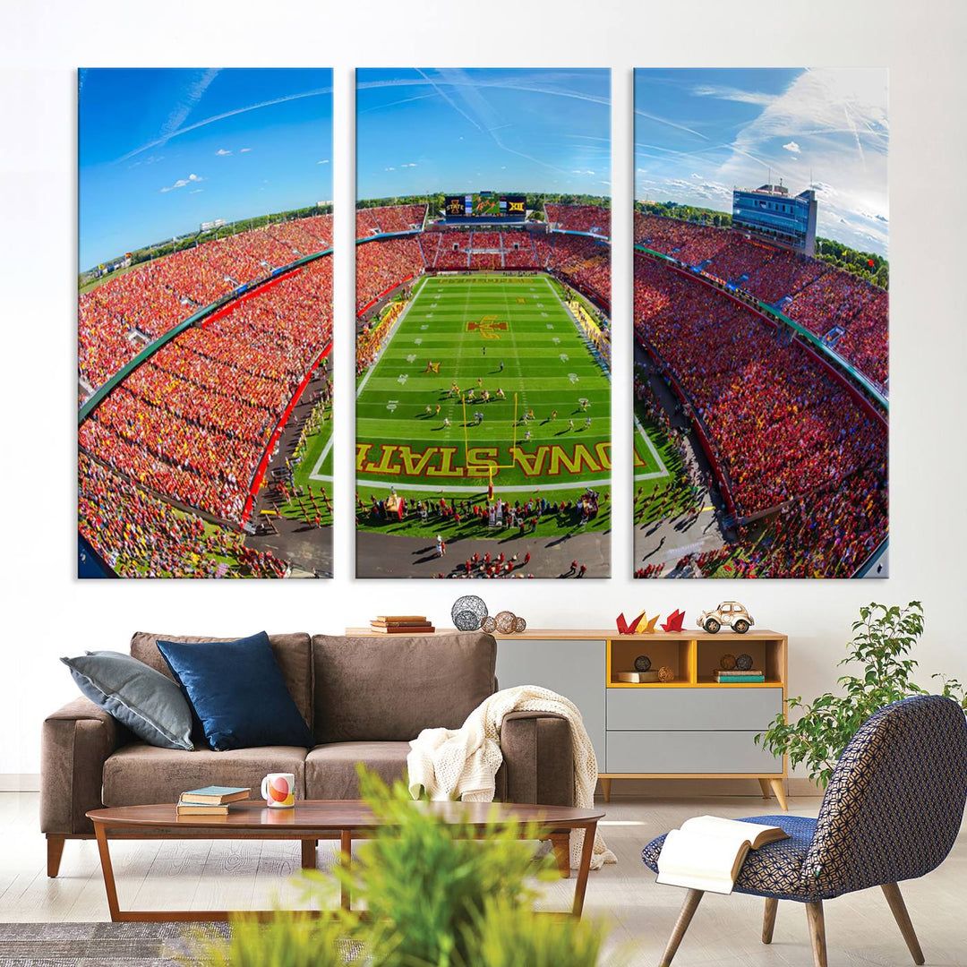 Iowa State University Cyclones Football Team Print - Ames Jack Trice Stadium Wall Art Canvas Print