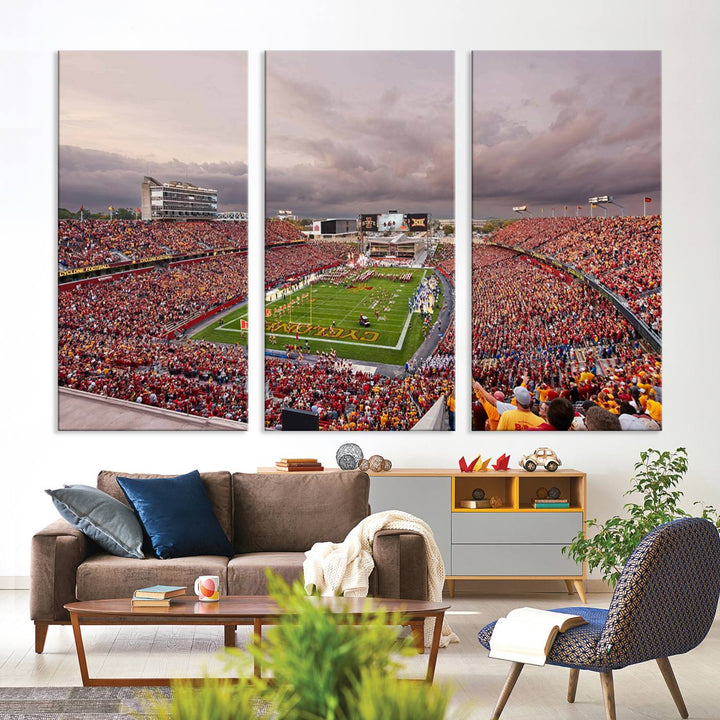 Iowa State University Cyclones Football Team Print - Ames Jack Trice Stadium Wall Art Canvas Print