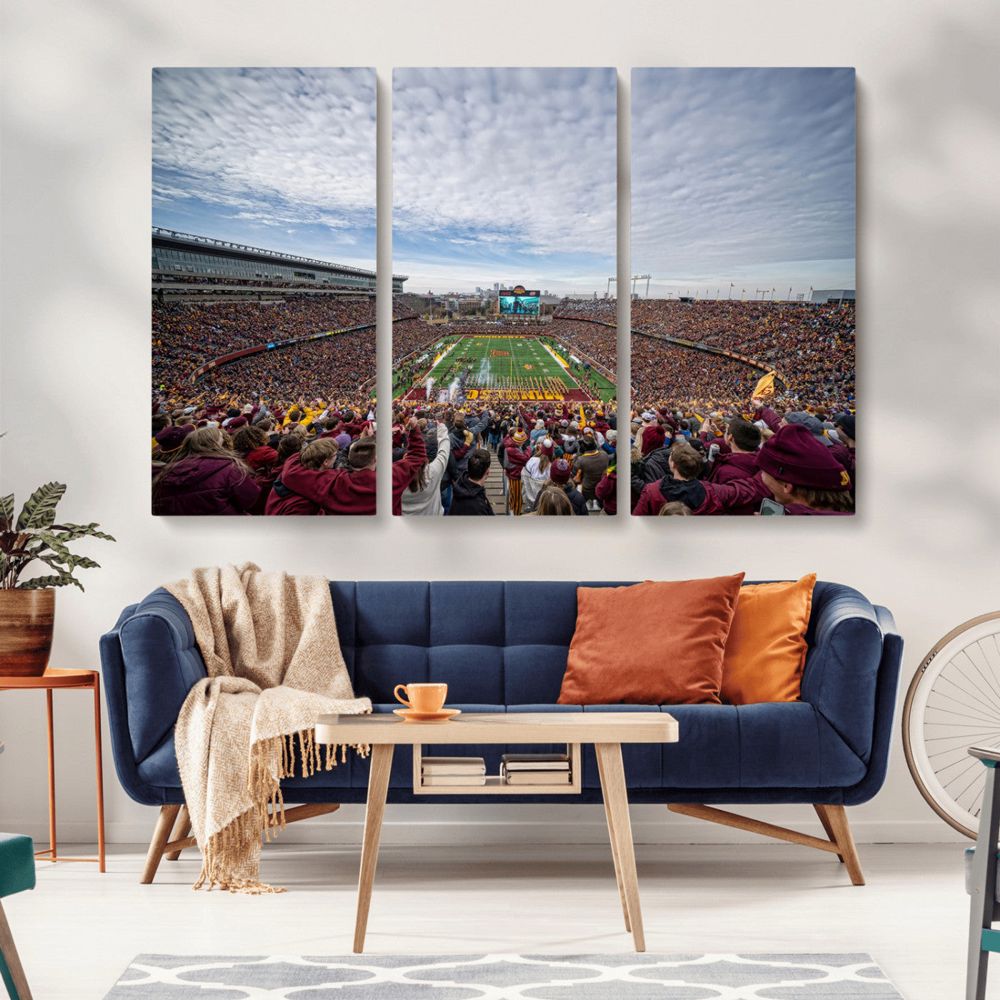 MGV-CV-48X32-3P - University of Minnesota Golden Gophers Football Team Print - Minneapolis Huntington Bank Stadium Art