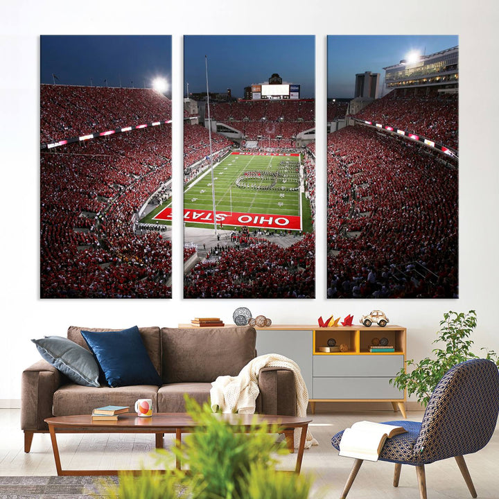 Ohio State University Buckeyes Football Team Print - Columbus Ohio Stadium Wall Art Canvas Print