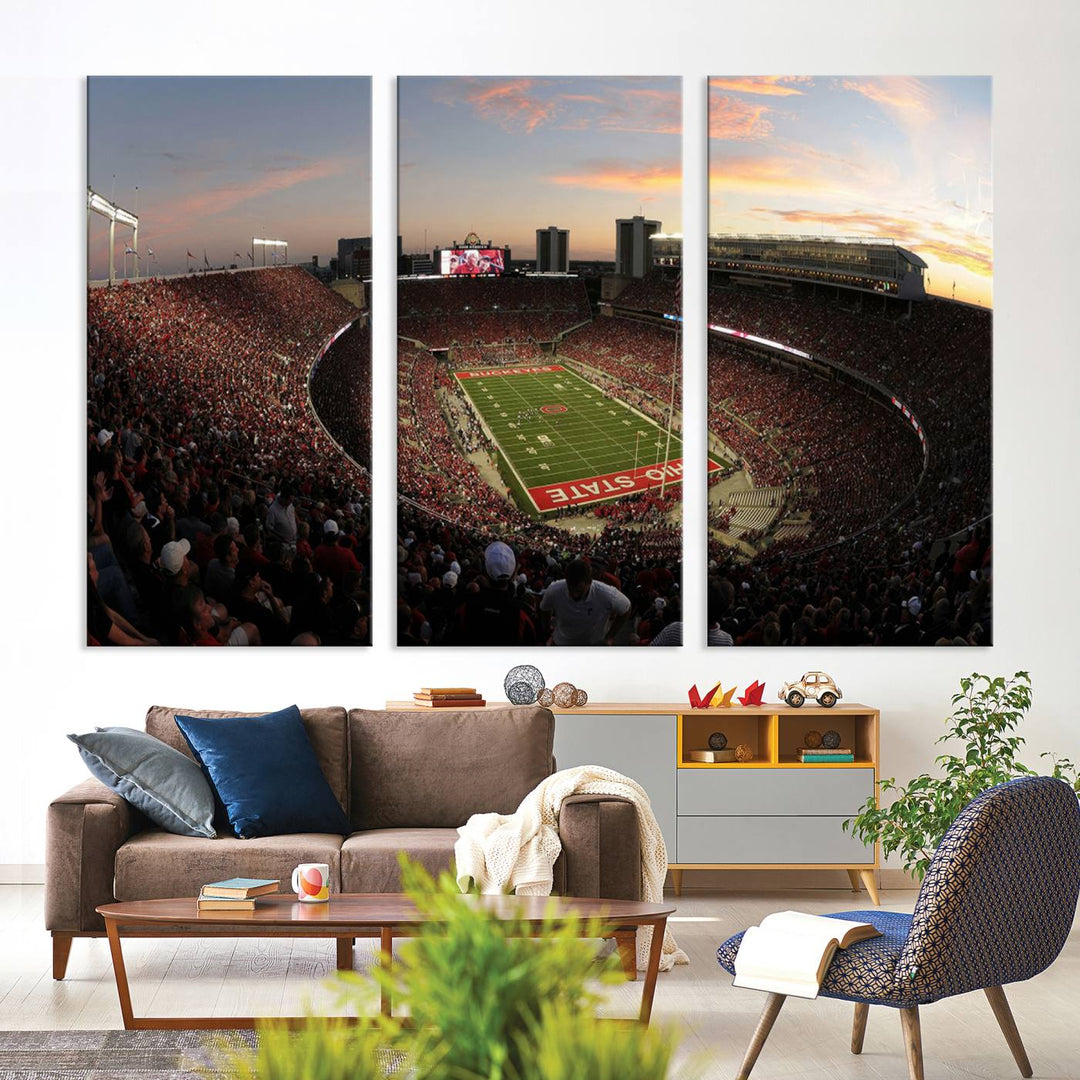 Ohio State University Buckeyes Football Team Print - Columbus Ohio Stadium Wall Art Canvas Print