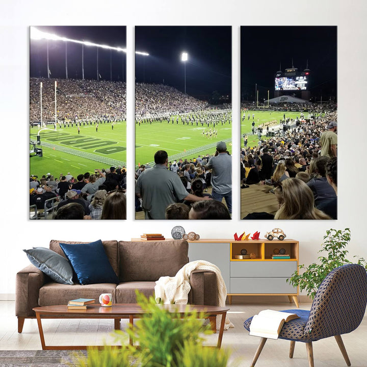 Purdue University Boilermakers Football Team Print - West Lafayette Ross-Ade Stadium Wall Art Canvas Print