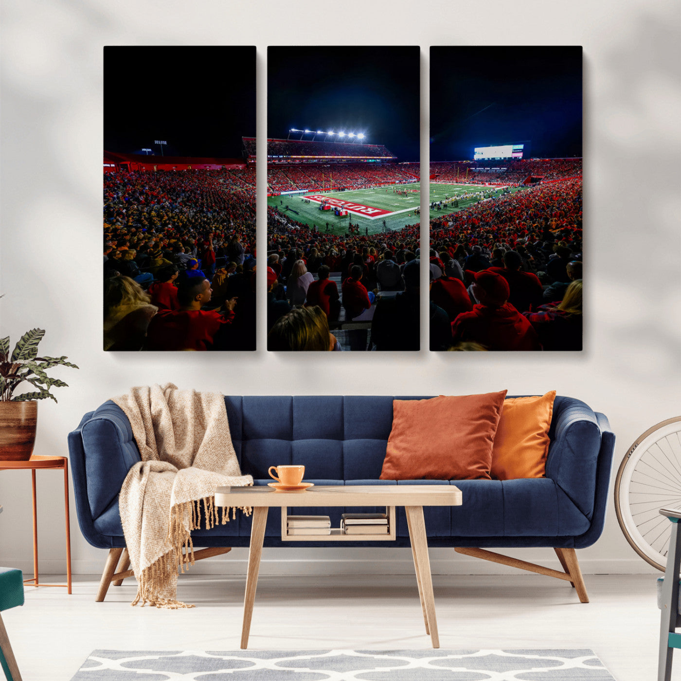MGV-CV-48X32-3P - Rutgers Scarlet Knights Football Team Print - SHI Stadium, Piscataway Wall Art Canvas Print