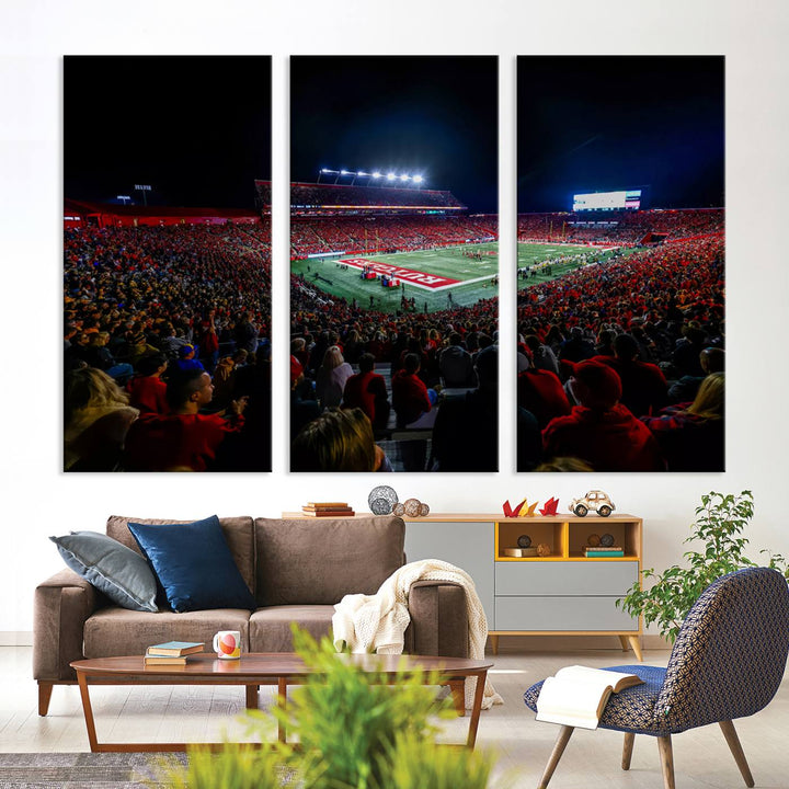 Rutgers Scarlet Knights Football Team Print - SHI Stadium, Piscataway Wall Art Canvas Print