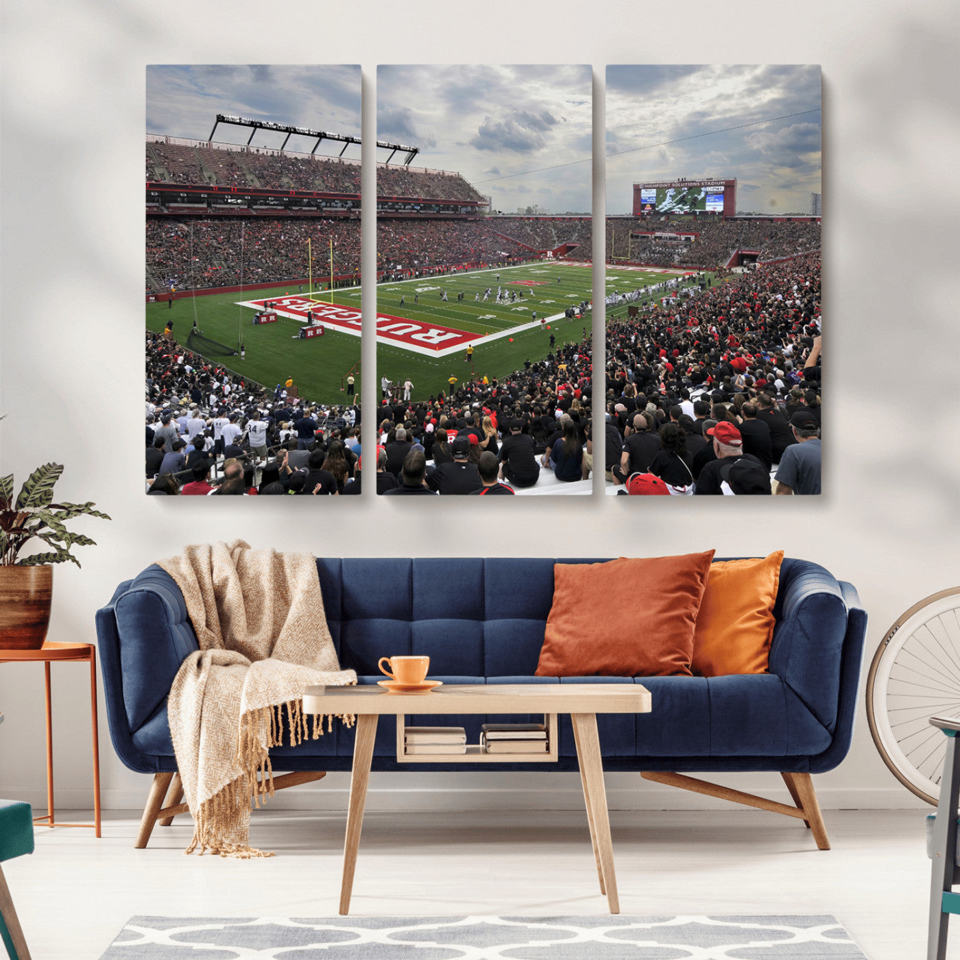 MGV-CV-48X32-3P - Rutgers Scarlet Knights Football Team Print - SHI Stadium, Piscataway Wall Art Canvas Print