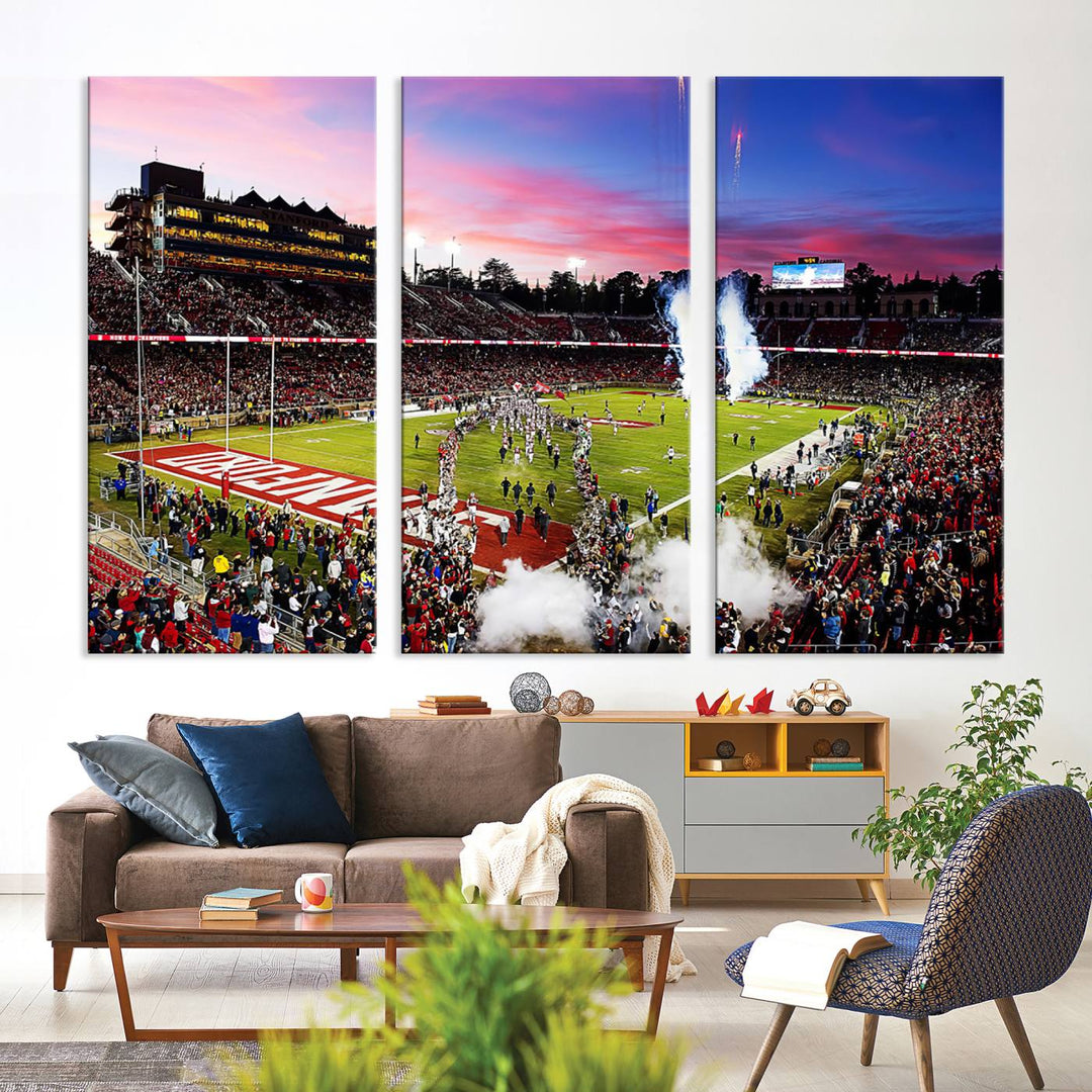 Stanford University Cardinal Football Team Print - Stanford Stadium Wall Art Canvas Print