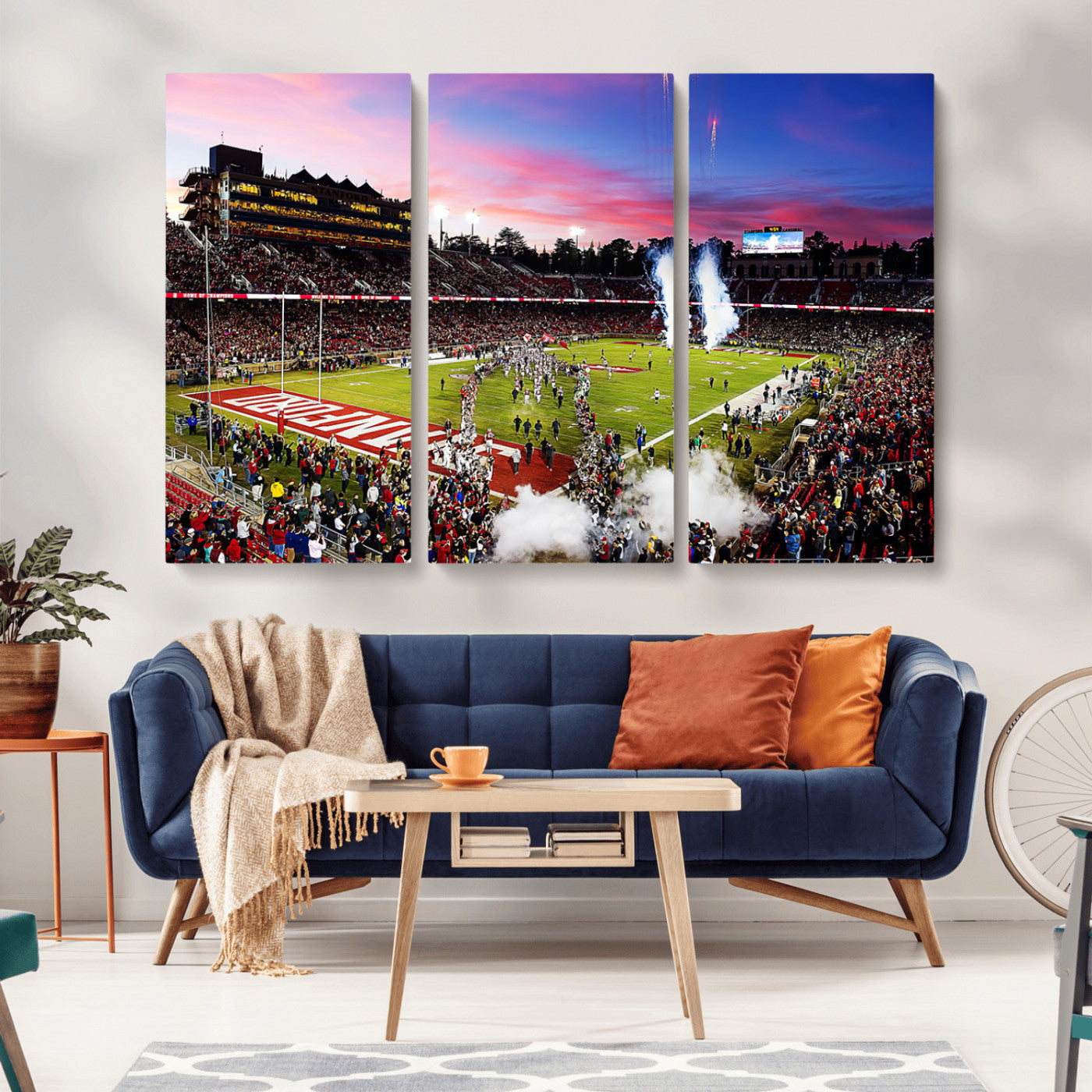 MGV-CV-48X32-3P - Stanford University Cardinal Football Team Print - Stanford Stadium Wall Art Canvas Print