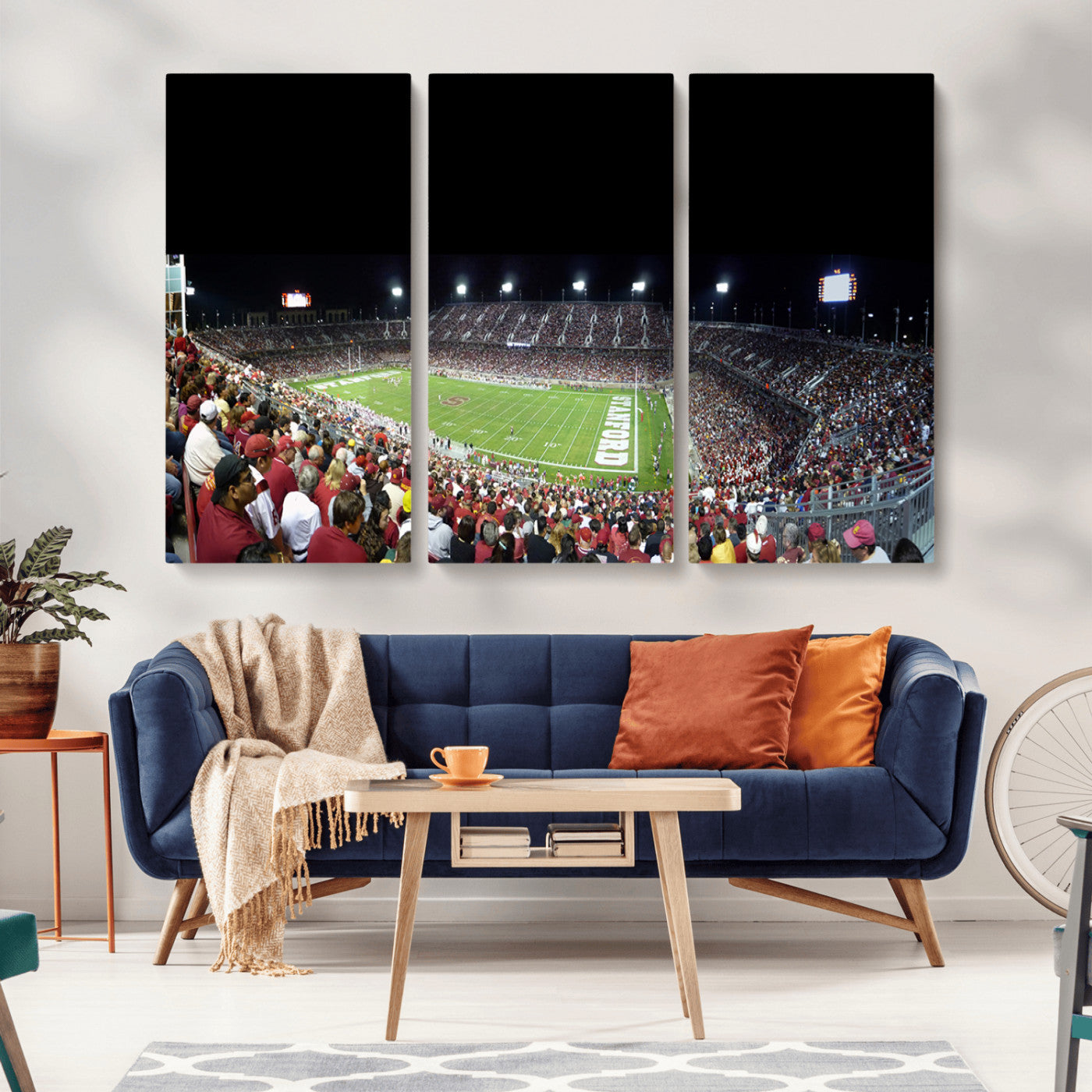 MGV-CV-48X32-3P - Stanford University Cardinal Football Team Print - Stanford Stadium Wall Art Canvas Print